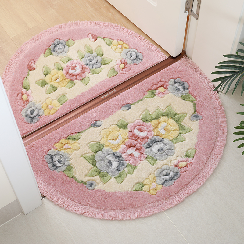 流苏半圆形门口地垫门厅客厅进门脚垫卧室浴室门垫吸水防滑垫子