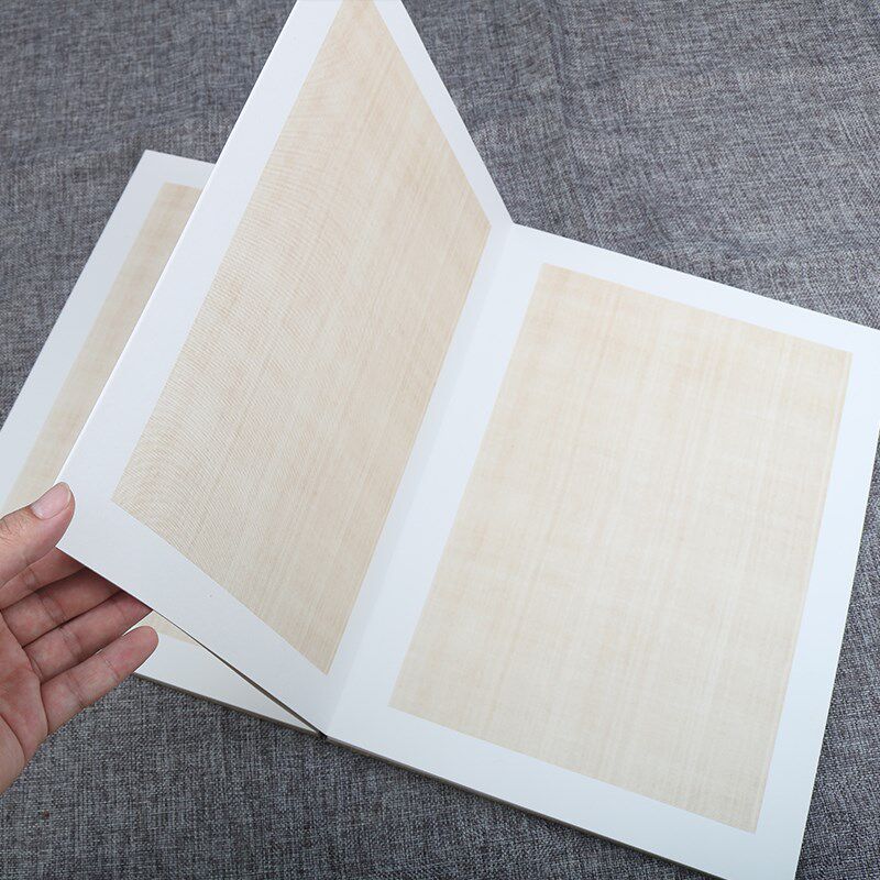 蜡染仿古卡纸册页宣纸折页6号35*25cm素白檀皮生宣空白麦光蓝国展