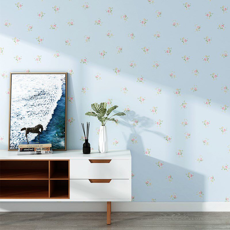 墙纸自粘卧室温馨防水粉色田园小花壁纸网红背景墙面宿舍装饰贴纸