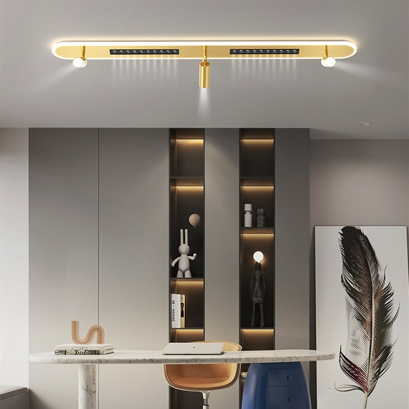 客厅射灯天花灯明装格栅筒灯轨道灯无主灯过道走廊玄关长条吸顶灯