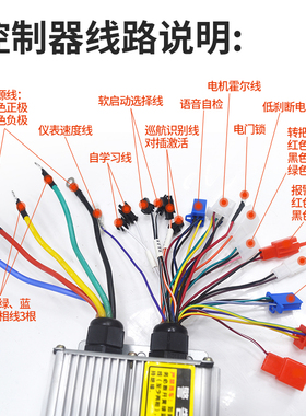 电动三轮车电机1500w 无刷直流48v60v鸿利达南普控制器永磁大功率
