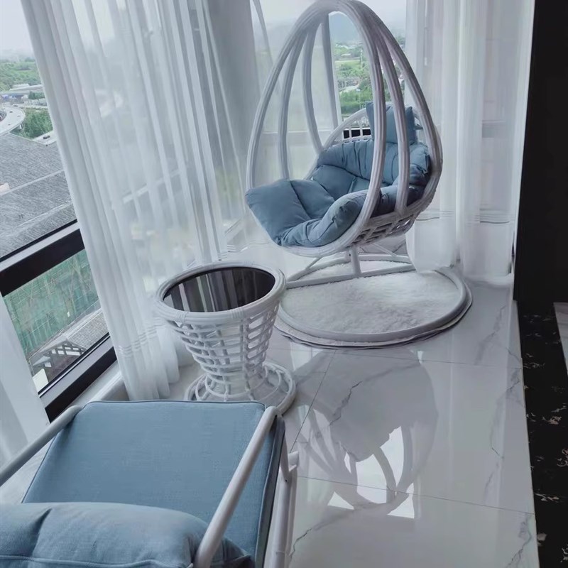 网红鸟巢吊篮藤椅吊椅阳台家用休闲椅摇篮椅秋千室内懒人吊牀摇椅