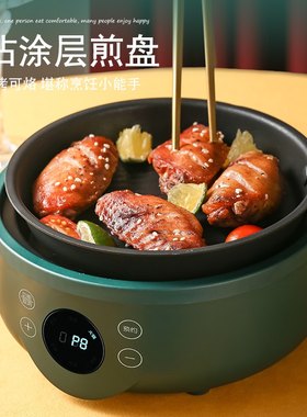 迷你电煮火锅煎炒烹炸蒸笼宿舍学生煮面多功能家用小型分体式加热