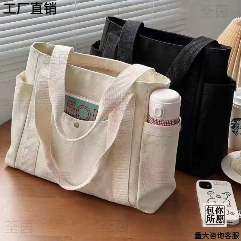 大容量帆布托特包女夏款短途旅行图片