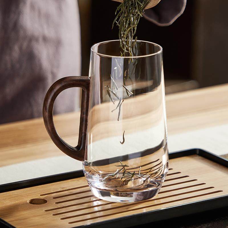 忆壶茶玻璃绿茶杯耐高温个人专用泡茶杯办公室喝水杯带把茶具杯,餐饮具,茶杯,淘宝优惠券,粉丝福利购,淘宝优惠卷