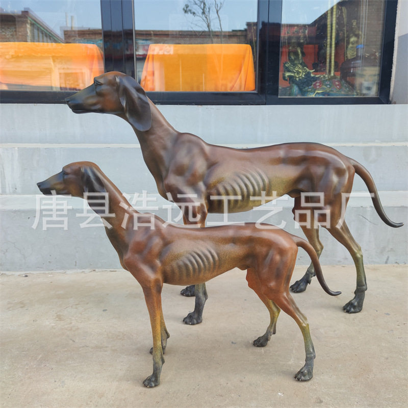 铸铜猎犬雕塑摆件家居玄关卧室