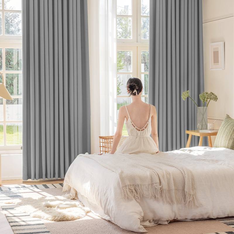 法式乡村田园麦穗雪尼尔绒面肌理感加厚高遮光窗帘布绍兴窗帘