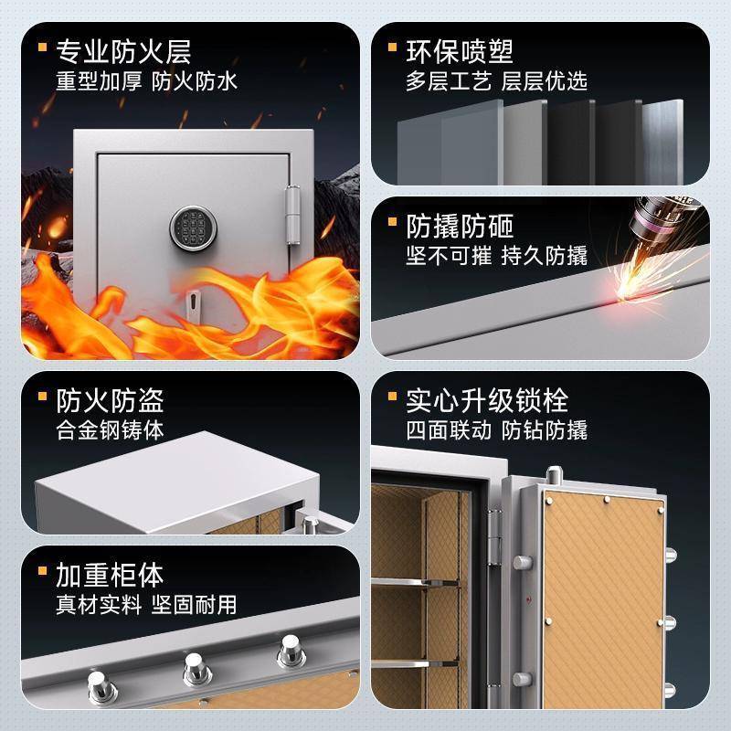 保险柜防火防钻家用大型防火智能指纹防全盗办公保险安QWG单柜门