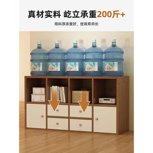 实书落地置物架简约现代多格木收纳架柜家用客厅物阅ELR读柜储柜