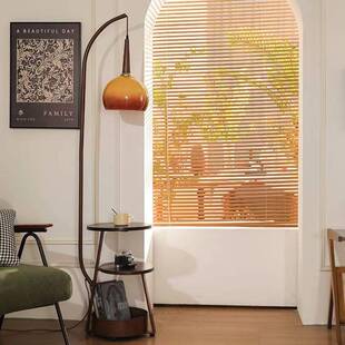 中古风子落地灯客厅阅地读书房卧室床头桌托盘橘73柚子书落灯包邮