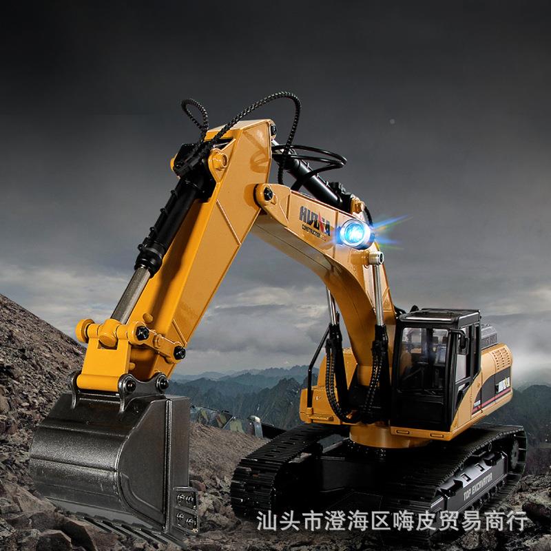 汇纳510遥控车二十三8通道全金属程DAM挖掘机三合一工车新品玩具