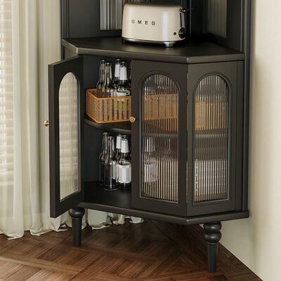 法式物古实木转置架角柜客厅墙角复卧室FLK小户型拐角角落角收纳