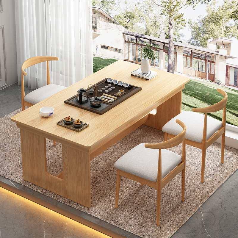 茶几客厅用茶桌椅新中式实木腿台VGG洽谈大板两桌餐桌茶用泡茶桌