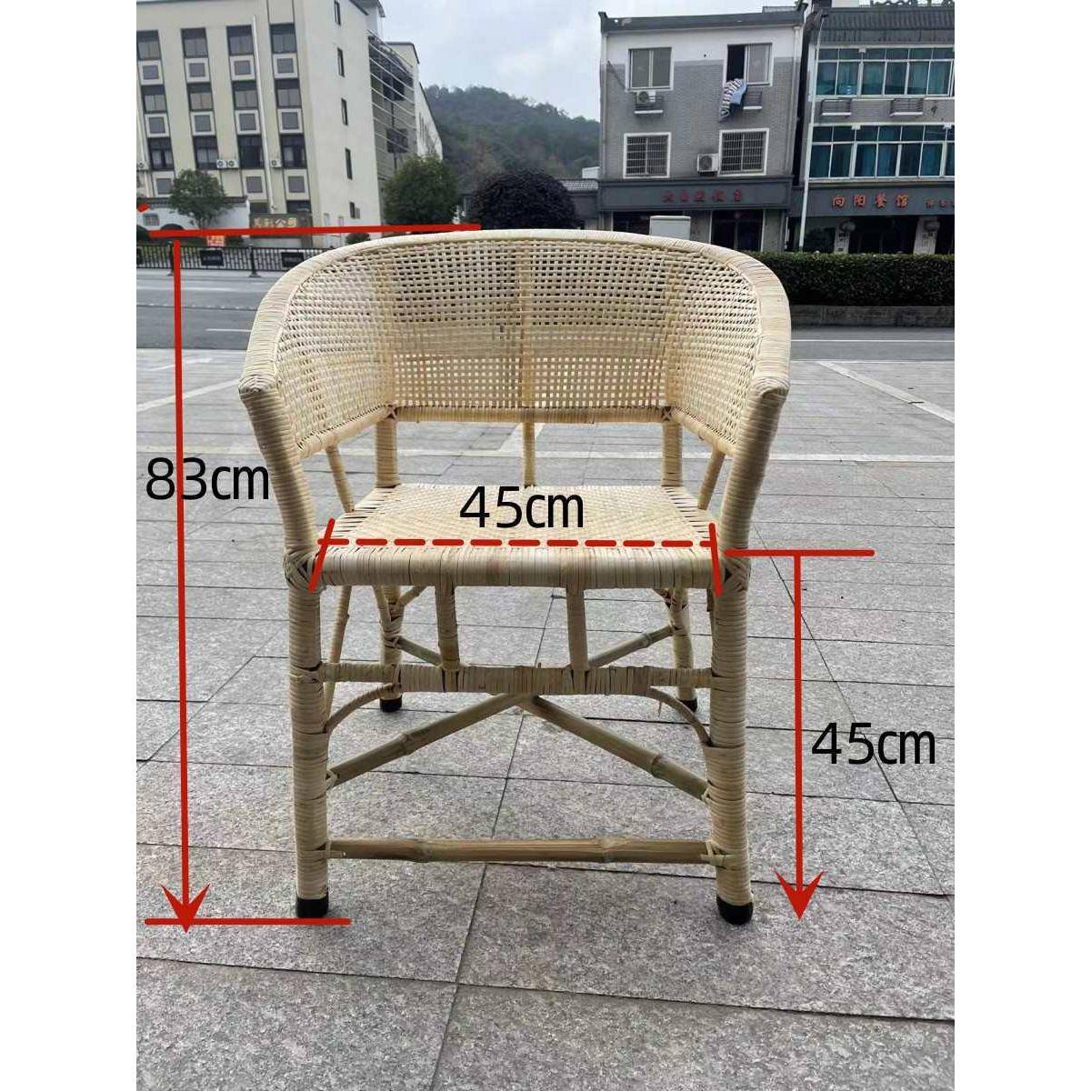 手工藤椅XPK圈椅竹闲编复古休椅老家用年椅室老式老人靠背椅厂家