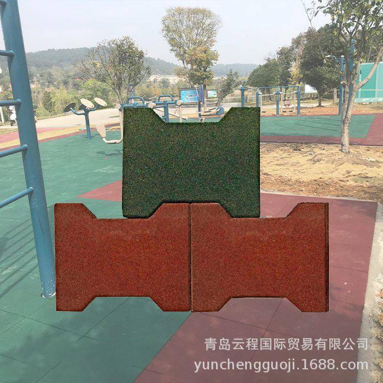 加厚安全健身房塑胶地地垫幼儿园公园专用减防震彩TIV震色橡胶板