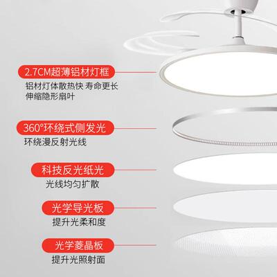 护眼超薄吸顶141风扇灯吊扇客厅厅卧室能静音电扇餐吊灯大灯风力