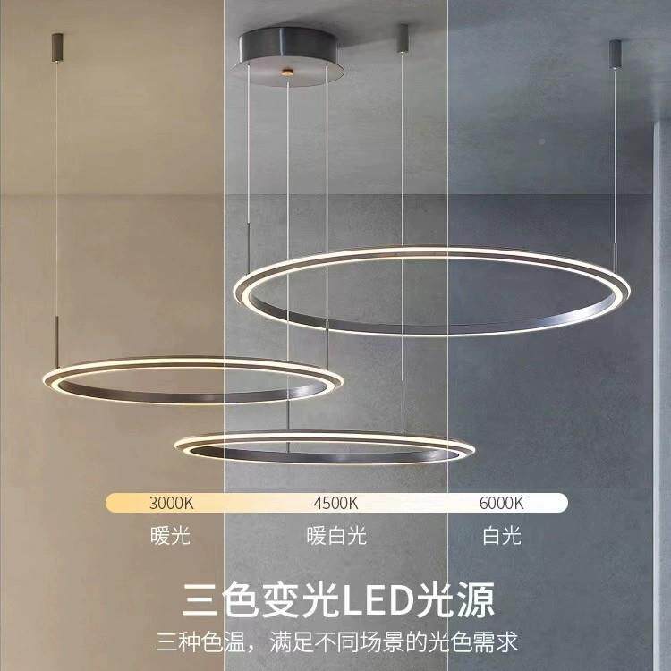 客厅吊灯无品牌/现代极简约形大0气225年新款轻奢卧室餐厅圆环主