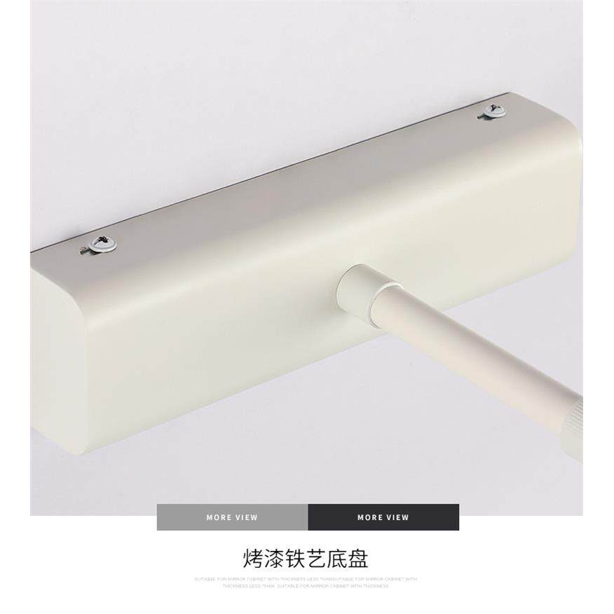 圆管镜柜镜镜面灯画灯镜浴免室卫生间镜前灯打孔伸缩调节6980柜灯