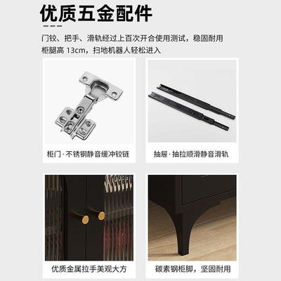 岩餐柜功能茶水柜边客厅XJF复古风高档靠墙收纳多柜简约现板代储