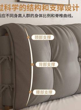 床头靠垫猫抓皮靠背垫软包卧室防撞大靠枕防水污防刮防02VFS床25