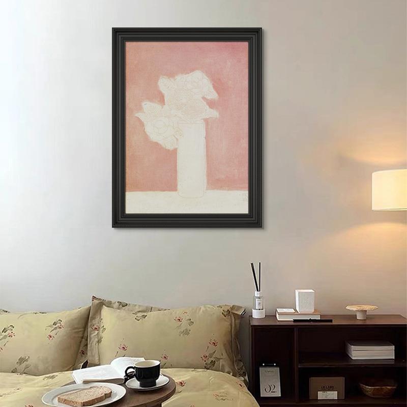 法常玉瓶花挂画式中国风NBL粉常色玉装饰头画高端客厅餐厅卧室床
