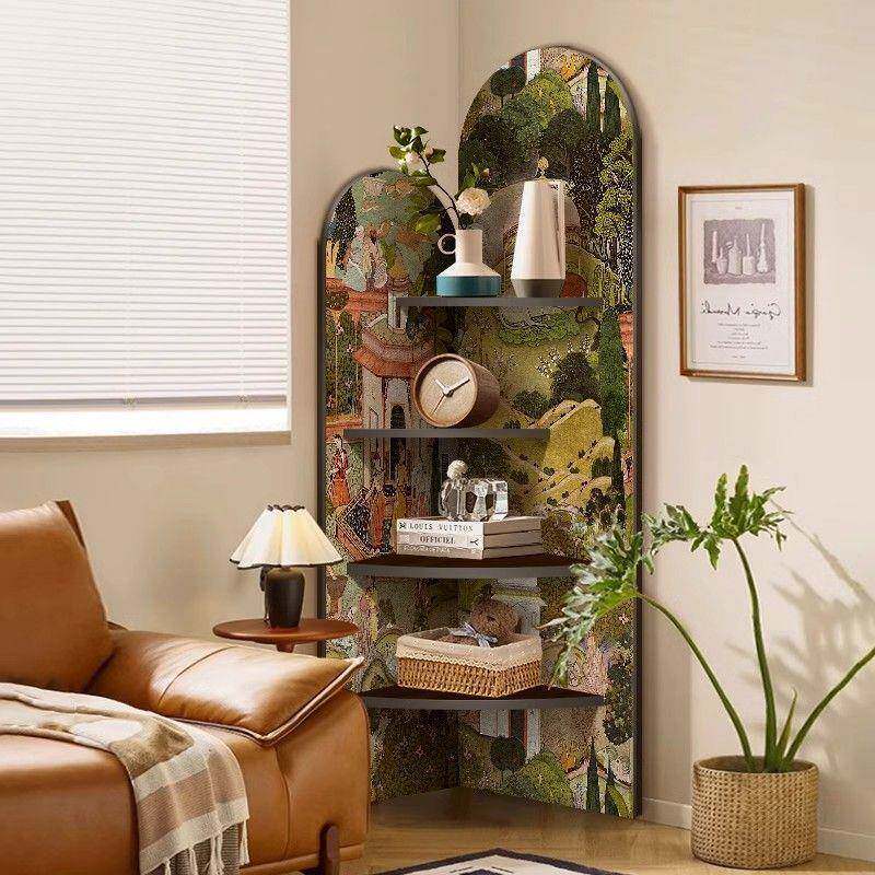 古风落地摆件中多客厅复电视柜旁边转角KCS柜古置物架层收纳柜三