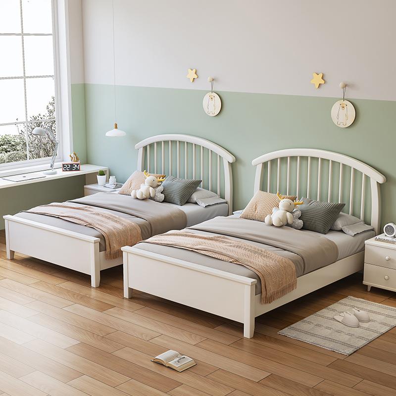 奶油白色全实木莎高.箱床1温.米单双人18米主2卧现代简约婚IST床