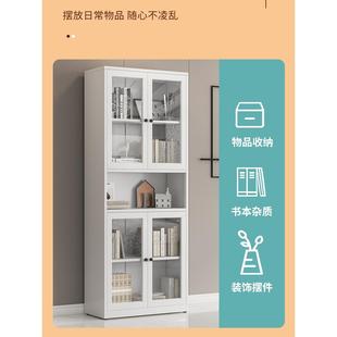 4I家用APN制柜带玻璃门展示钢柜书落地书架现代简约铁房艺置物书