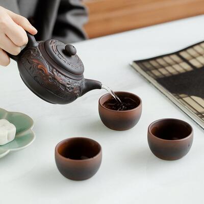 建水紫陶手茶商壶纯紫砂68686868西工施壶家用茶具小套装务送领导
