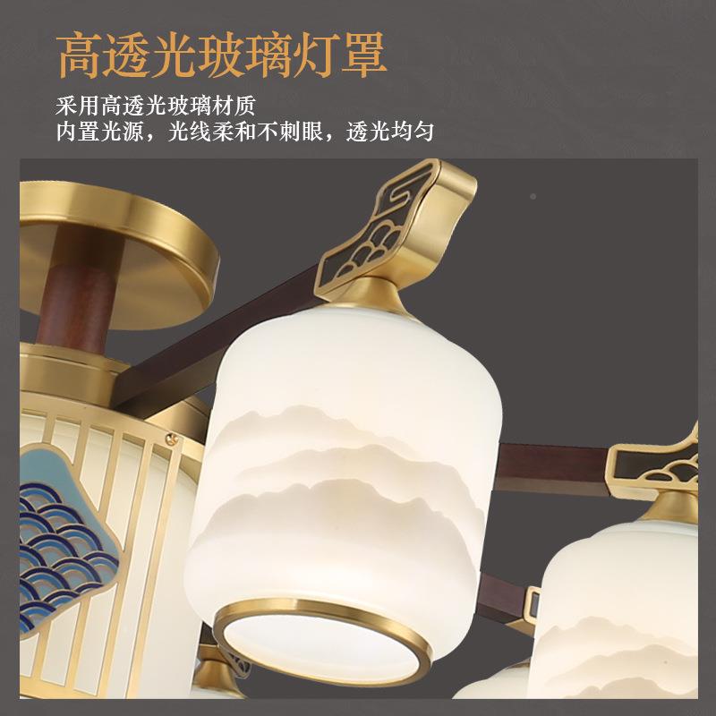全铜新中式客灯别墅厅大主厅灯中国风实木餐厅吸顶卧810室吊灯灯
