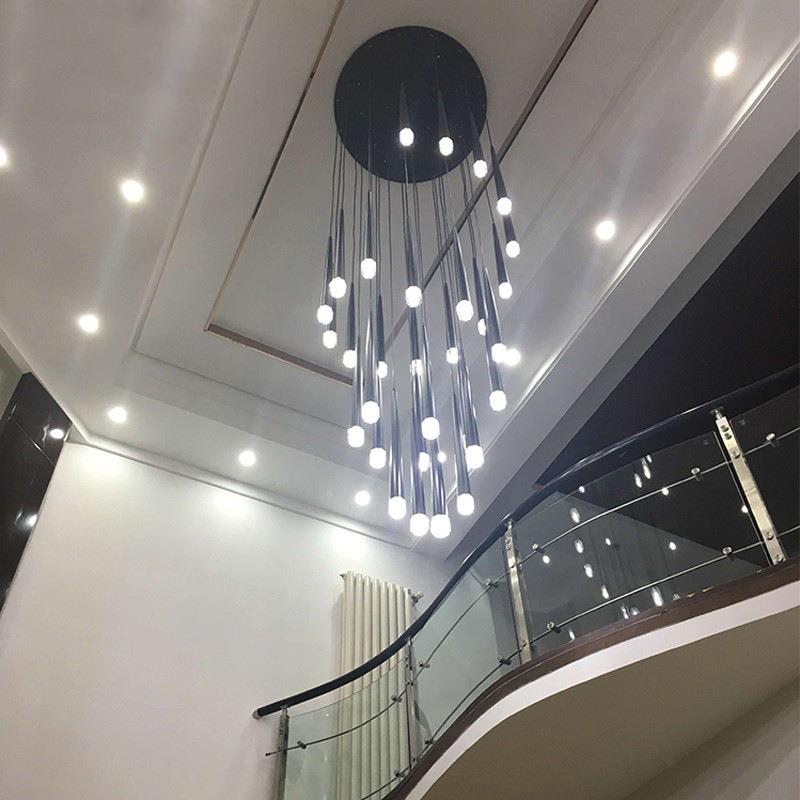 中式现代LED吊旋灯转楼梯吊别墅客灯厅吊灯LED复古新楼梯LT908间