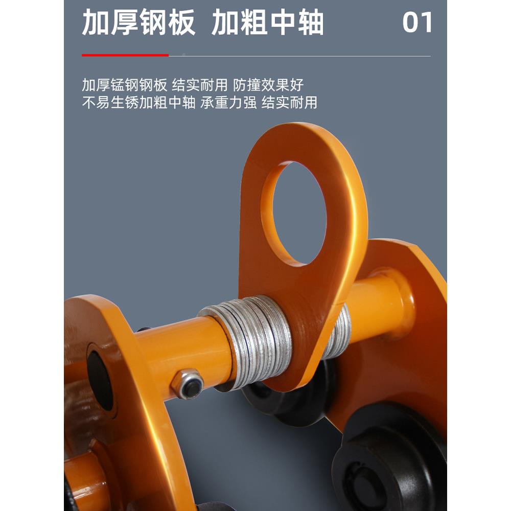 FVY手推跑车05.//2/3/t吨工钢字1滑车起重滑轮手拉电动葫芦单轨行