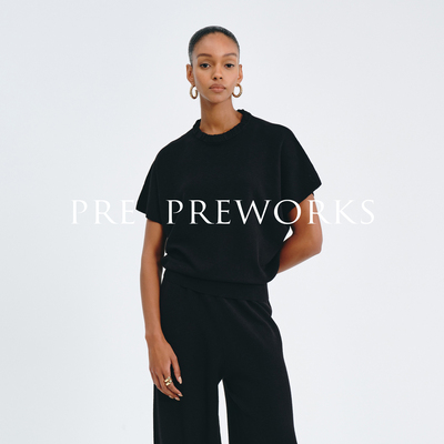 PRE PREWORKS透气棉麻设计感圆领蝙蝠短袖T恤随性松弛感宽松上衣