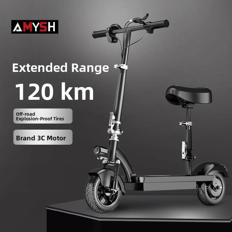 拉车折叠电动滑板车成人8英寸迷你便携式购物滑板车与长电池寿命