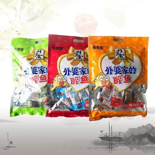 鱼香聚外婆家外婆湖醉鱼干 干478g大礼包独立包装即食零食绍兴特