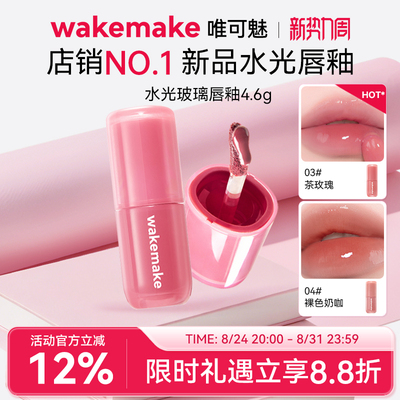 WAKEMAKE唯可魅水光玻璃唇釉持久保湿镜面水润膏唇泥彩口红不沾杯