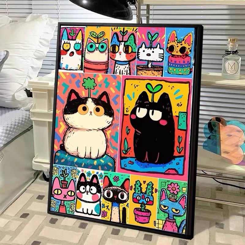 2025新款钻石画可爱狗狗满钻客厅玄关手工点贴钻十字绣装饰画带框