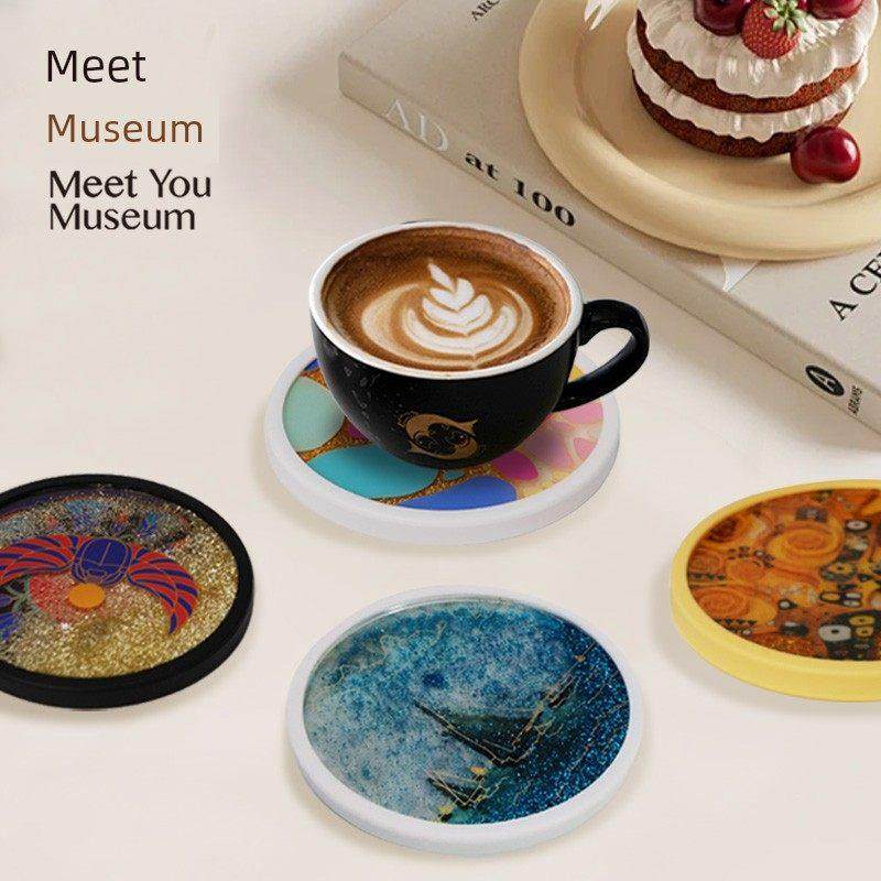 遇见博物馆流沙杯垫文化创意绝缘茶杯垫烤箱米琴创意礼品装饰生日,节庆用品/礼品,文化创意杯垫/餐垫,淘宝优惠券,粉丝福利购,淘宝优惠卷