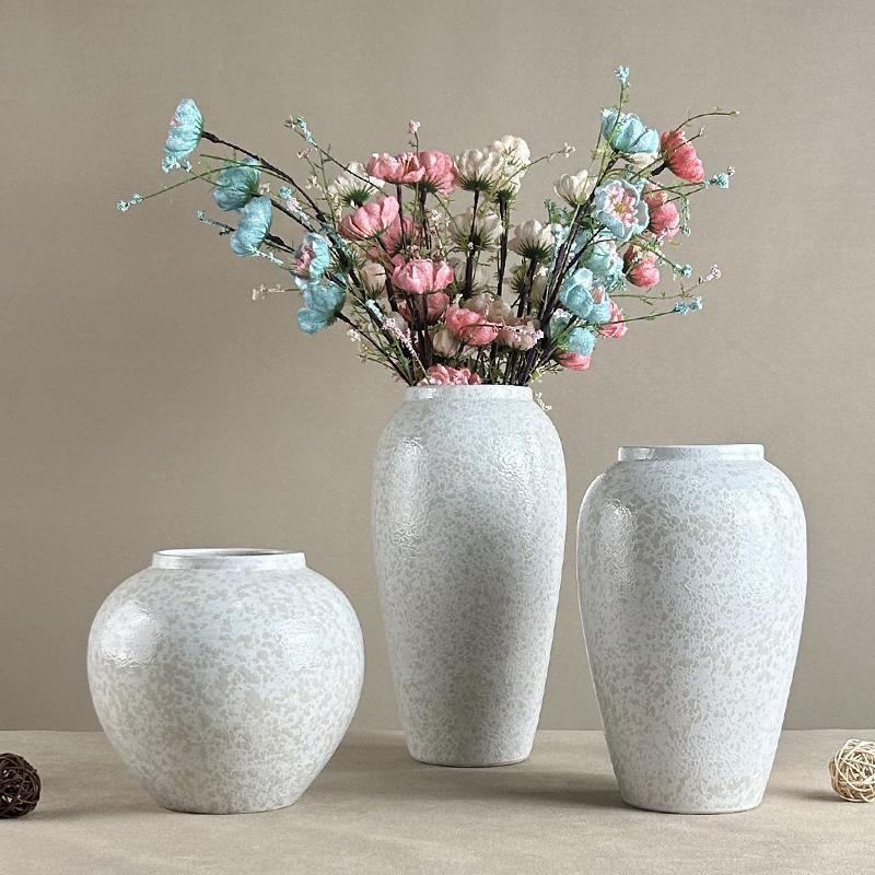 景德镇陶瓷家居花瓶摆件简约现代侘寂风电视客厅入户玄关插花装饰