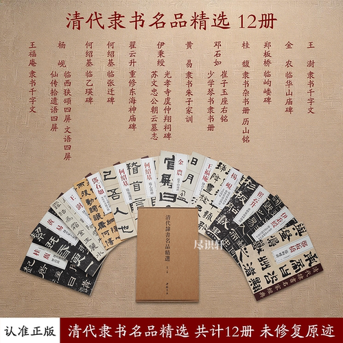 【全12册】清代隶书名品精选大字隶书技法带释文书法字帖