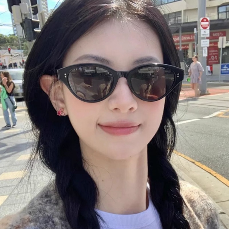 日本品质小红书博主同款眼镜板材尼龙片猫眼太阳镜女个性防紫外线