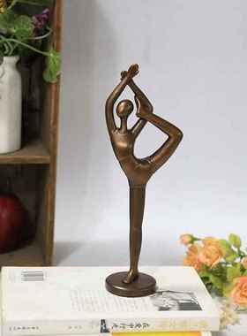 玄关装饰电视柜家居欧式生u日送礼物书房酒柜桌面摆件复古瑜伽女