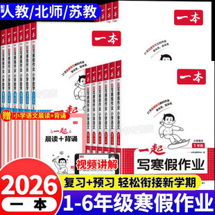 2026一本一起写寒假作业一年级二年级上册三四五六年级语文数学英语全套配套人教版北师大苏教寒假衔接每日一练下册预复习一本通A