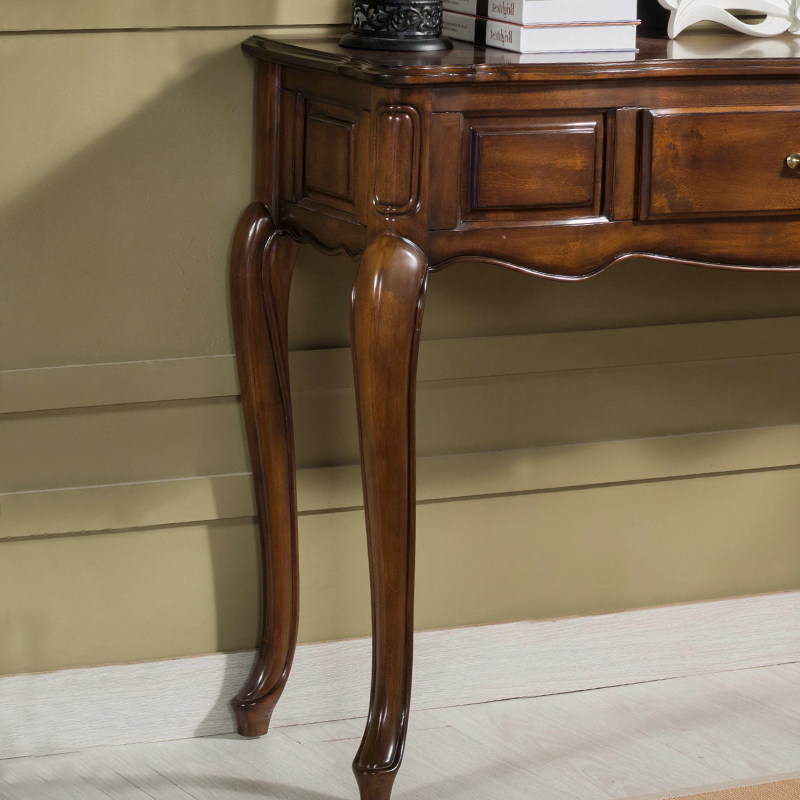 美式玄关桌全实木入户玄关台欧式沙发背几带抽屉半圆装饰柜1.2米