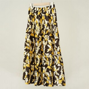 女士森系碎花半身裙 女装 A字长裙 夏款 大裙摆裙子 60支高支全棉
