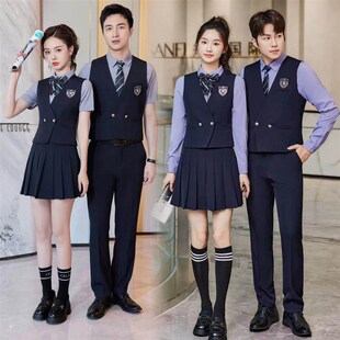 男女职业装马甲酒吧KTV桌球电竞俱乐部前台收银服务员工作服印字