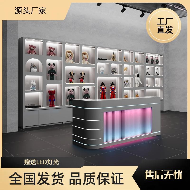 潮玩店展示柜毛绒玩具动漫城手办柜烤漆礼品玩具柜定制手办娃娃柜