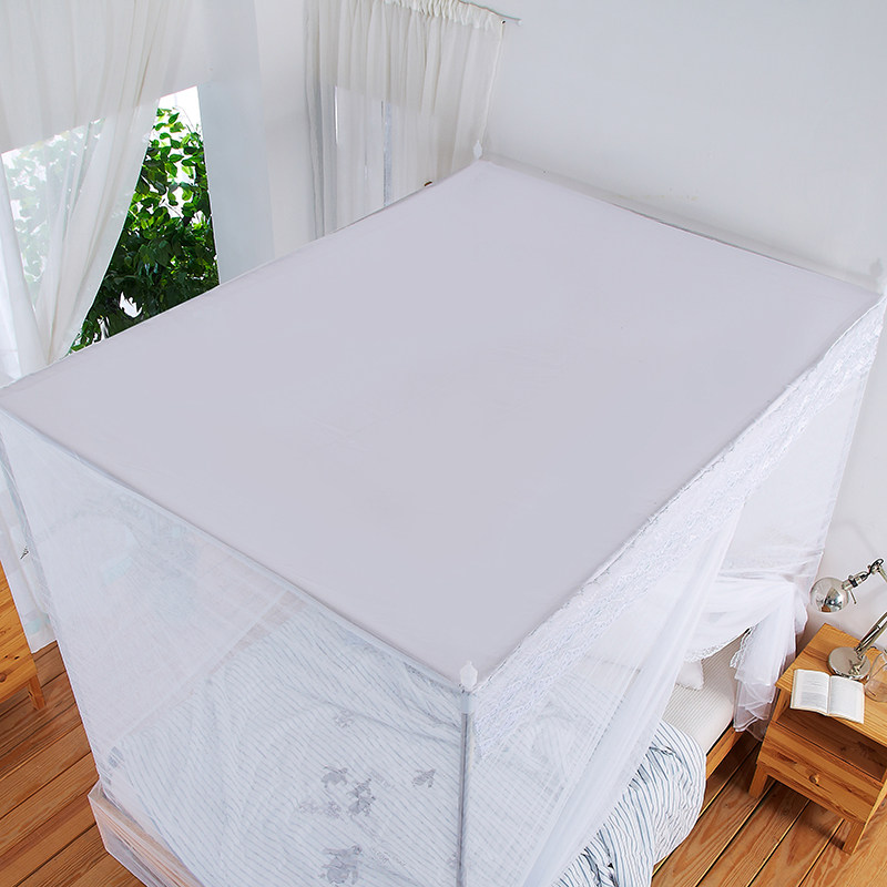 单开门防尘顶蚊帐家用卧室落地老式纹帐支架加厚加密1.8双人1.5米