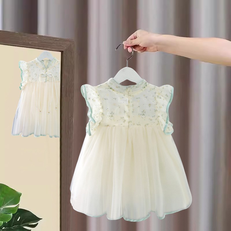 女童连衣裙夏装2024新款儿童公主裙汉服裙子宝宝旗袍夏季国风纱裙