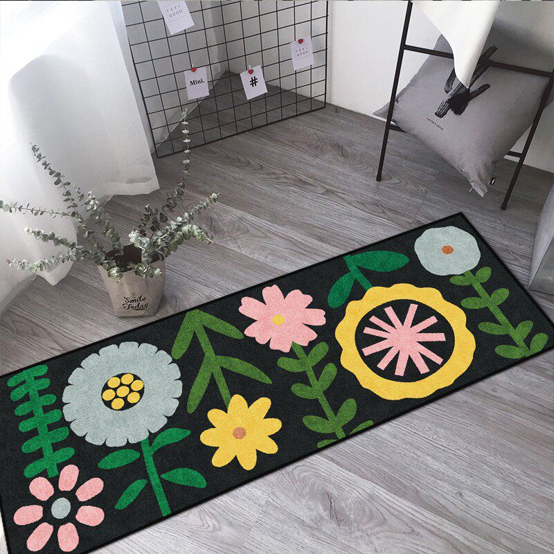 田园小清新地垫卧室床边地毯阳台厨房长条飘窗可定制家用脚垫床前